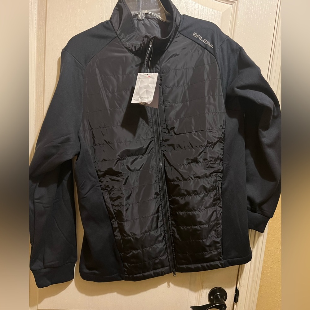 Baleaf XL men’s quilted front running jacket, 3 pocket, 2 zippers